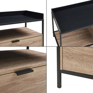 Stolik TV Belana 120x40x54 cm czarny/dąb [en.casa]