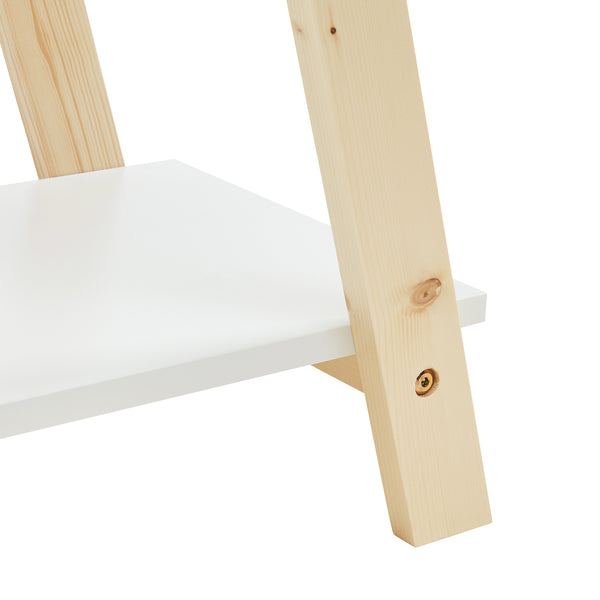 Vanlilu regał z drewna sosnowego 145x65x32 cm naturalny/biały [en.casa]