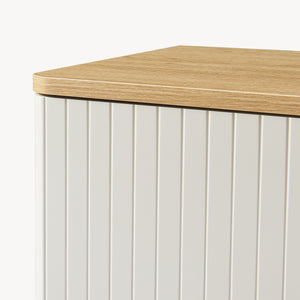 Szafka nocna Ferrersp z drzwiami 50x40x40 cm dąb optyka/piaskowy [en.casa]