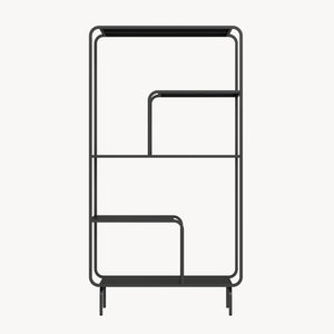 Regał na książki Færder stal 145x76x33 cm czarny [en.casa]