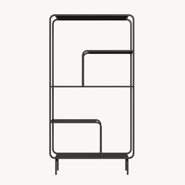 Regał na książki Færder stal 145x76x33 cm czarny [en.casa]