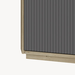 Szafka RTV Trömi 150x40x43 cm dąb optyczny/szary [en.casa]