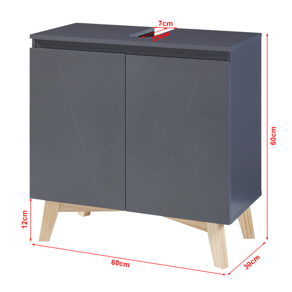 Zestaw mebli łazienkowych 5-częściowy Overath szary [en.casa]