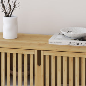 Szafka boczna Sirgerg 77x72x33 cm bambus naturalny [en.casa]