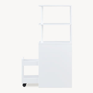 Regał niszowy z wysuwem na rolkach Fadeskimma 113x19x45 cm Biały [en.casa]