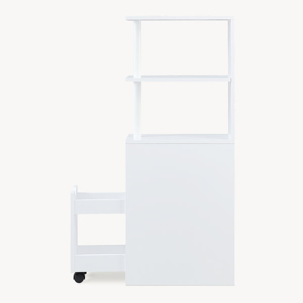 Regał niszowy z wysuwem na rolkach Fadeskimma 113x19x45 cm Biały [en.casa]