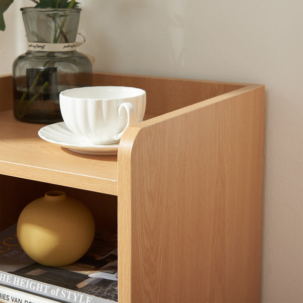 Stolik nocny Bordkak 45x36x34 cm dąb optyczny/biały [en.casa]