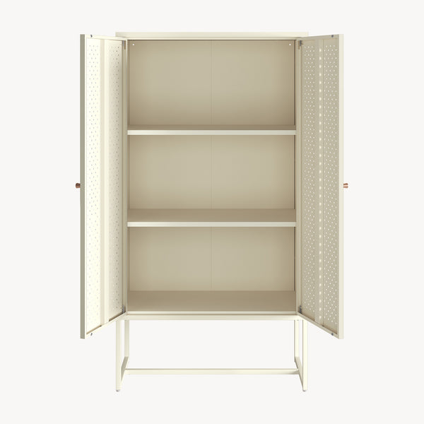 Highboard Viitasaari 150x80x40 cm stal kremowobiały [en.casa]