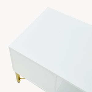 Stolik kawowy Reyri 80x45x42 cm Biały/Złoty