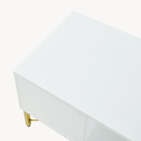 Stolik kawowy Reyri 80x45x42 cm Biały/Złoty
