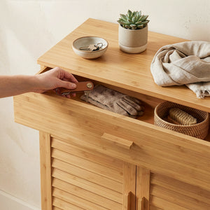 Szafka na buty Aarela 67x66x34 cm bambus [en.casa]