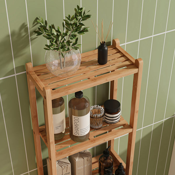 Regał łazienkowy Anun 128x30x30 cm bambus naturalny [en.casa]