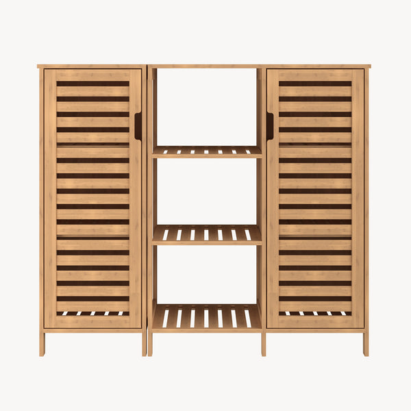Szafka boczna Hakseri 2-częściowa 87x99x33 cm bambus naturalny [en.casa]