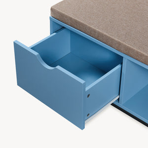 Ławka na buty Colwyn 80x40x45 cm Niebieska [en.casa]