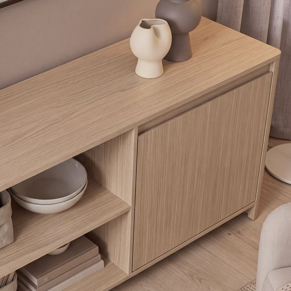 Szafka RTV Takranmaa 150x40x50 cm dąb dekor [en.casa]