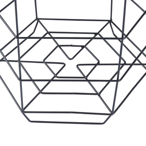 Zestaw stolików bocznych Hørsholm zestaw 2 metalowy kosz czarny / kolory drewna [en.casa]