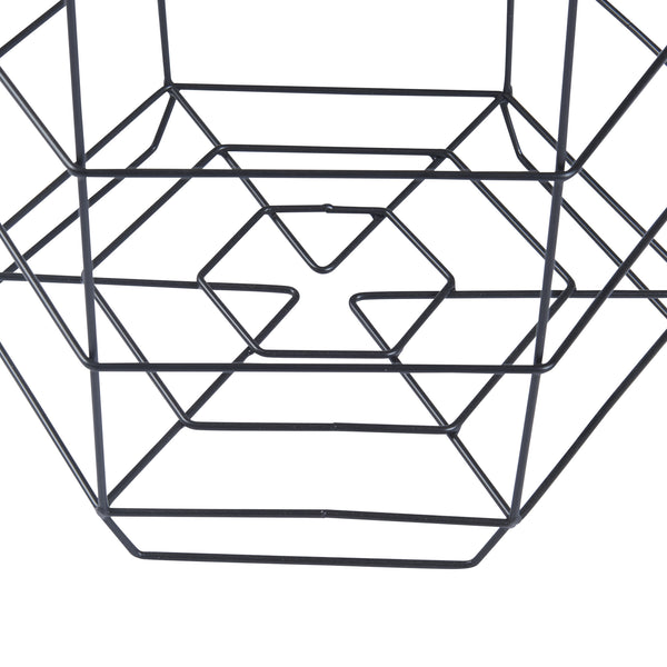 Zestaw stolików bocznych Hørsholm zestaw 2 metalowy kosz czarny / kolory drewna [en.casa]