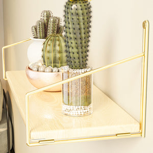 Muurame półka ścienna 40x14x17 cm kolor złoty [en.casa]