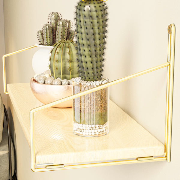 Muurame półka ścienna 40x14x17 cm kolor złoty [en.casa]