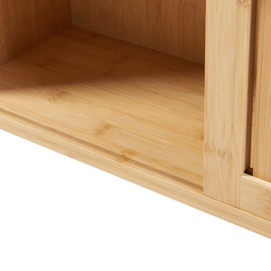 Grums półka ścienna z dwoma przesuwanymi drzwiami 92,5x20x33cm bambus [en.casa]