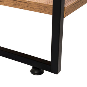 Półka stojąca Åre 180x50x30cm czarny/drewniany [en.casa]