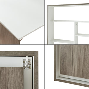 Składany stolik ścienny Greve biały / wygląd drewna [en.casa]