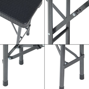 Składany zestaw ławek Mark 2-częściowy rattan czarny [en.casa]