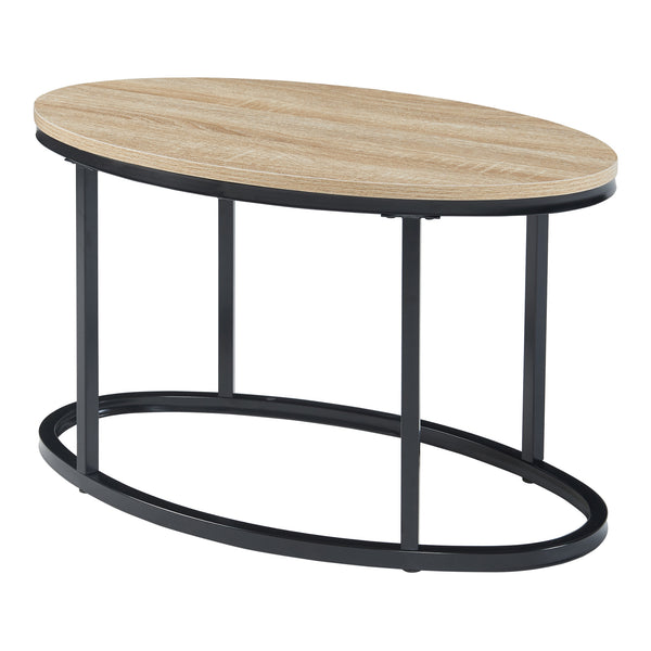 Zestaw stolików Holandia zestaw 2 czarny/dąb [en.casa]