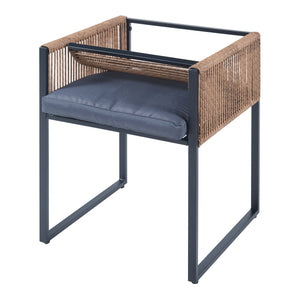 Accadia 3-częściowy zestaw mebli ogrodowych czarny/brązowy [casa.pro]