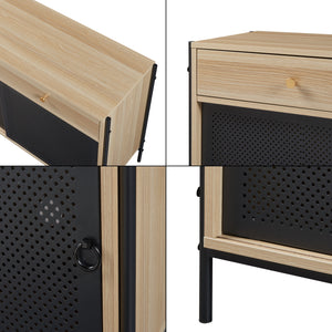 Szafka pod TV Tysnes 120x40x75 cm dąb/czarny [en.casa]