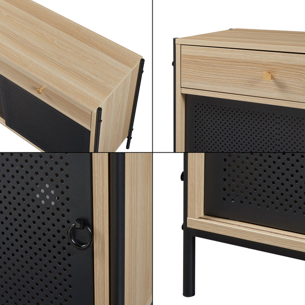 Szafka pod TV Tysnes 120x40x75 cm dąb/czarny [en.casa]