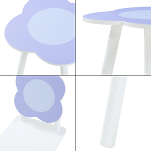 Fotelik dziecięcy Simrishamn z kwiatowym wzorem biały/fioletowy [en.casa]