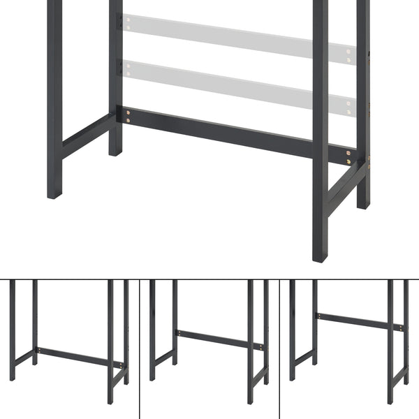 Szafka toaletowa Tervola 172x63x27 cm czarna/bambus [en.casa]