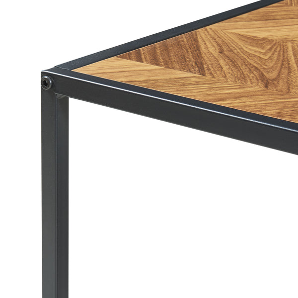 2-częściowy stolik kawowy Kurghore, czarny/dębowy, ciemny [en.casa]