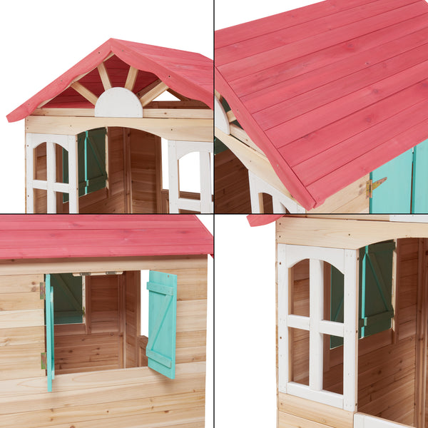 Domek do zabawy dla dzieci Lulä 130x115x101 cm drewno [casa.pro]