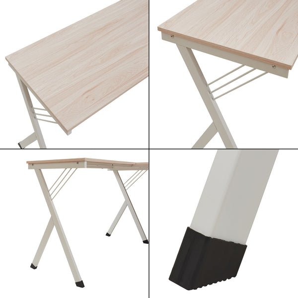 Biurko Tarielarg ze stojakiem na komputer w kształcie litery L 158x120x75 cm dąb [en.casa]