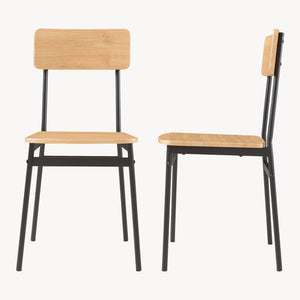 Zestaw jadalniany Pollenev 5-częściowy czarny/dąb [en.casa]