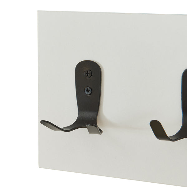 Wieszak ścienny Vänd z półką 32x60x14 cm Biały [en.casa]