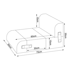 Schody dla zwierząt Joelerhatra 4-częściowe 45x50x45 cm Cord Blue [en.casa]