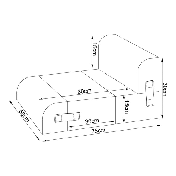 Schody dla zwierząt Joelerhatra 4-częściowe 45x50x45 cm Cord Blue [en.casa]