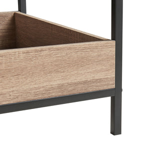 Stolik kawowy Belana 100x48x39 cm czarny/dębowy [en.casa]