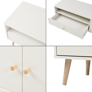 Szafka pod telewizor Hallevil 150x39x45 cm biała [en.casa]