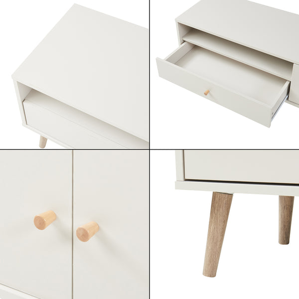 Szafka pod telewizor Hallevil 150x39x45 cm biała [en.casa]