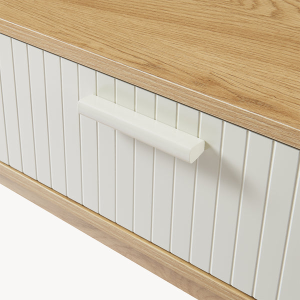 Konsolentisch Ferrersp z 2 szufladami 100x40x80 cm dąb/sandfarben [en.casa]