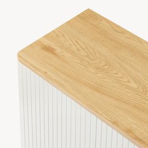 Kredens Ferrersp z 2 drzwiczkami 80x80x40 cm dąb/kolory piasku [en.casa]