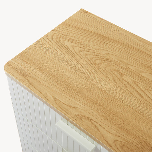 Komoda Ferrersp z 3 szufladami 70x60x40 cm dąb optyka/piaskowy kolor [en.casa]