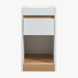 Stolik nocny Lure 55x30x35 cm biały/dąb [en.casa]