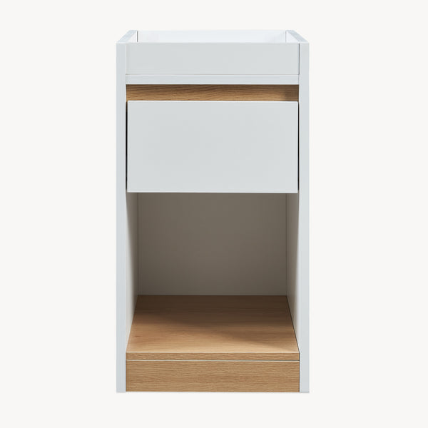 Stolik nocny Lure 55x30x35 cm biały/dąb [en.casa]