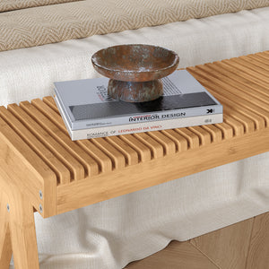 Ławka Lasdarvoo 120x35x45 cm bambus naturalny [en.casa]