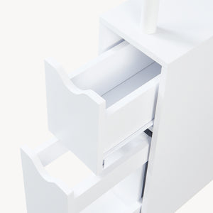 Regał niszowy z wysuwem na rolkach Fadeskimma 113x19x45 cm Biały [en.casa]